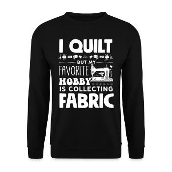 Quilten, Stricken, Nähen, Quilter - Unisex Pullover - Schwarz - Vorne - Alina (178cm) & Michal (187cm)