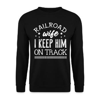Railway, locomotive - Unisex Sweatshirt - black - Front - Alina (178cm) & Michal (187cm)
