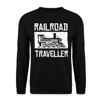 Railway, locomotive - Unisex Sweatshirt - black - Front - Alina (178cm) & Michal (187cm)