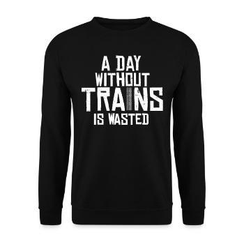 Railway, locomotive - Unisex Sweatshirt - black - Front - Alina (178cm) & Michal (187cm)