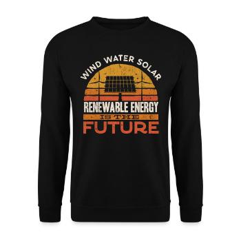 Énergie solaire, Énergie renouvelable - Sweat-shirt Unisexe - noir - Devant - Alina (178cm) & Michal (187cm)