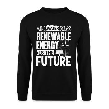 Énergie solaire, Énergie renouvelable - Sweat-shirt Unisexe - noir - Devant - Alina (178cm) & Michal (187cm)