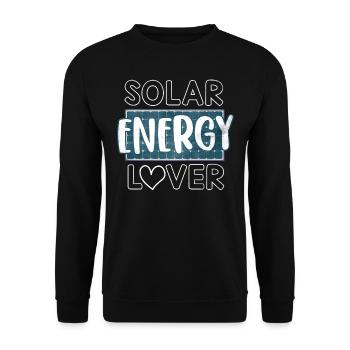 Énergie solaire, Énergie renouvelable - Sweat-shirt Unisexe - noir - Devant - Alina (178cm) & Michal (187cm)