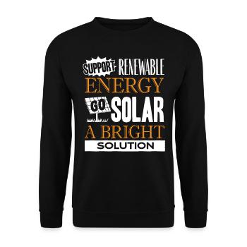 Énergie solaire, Énergie renouvelable - Sweat-shirt Unisexe - noir - Devant - Alina (178cm) & Michal (187cm)