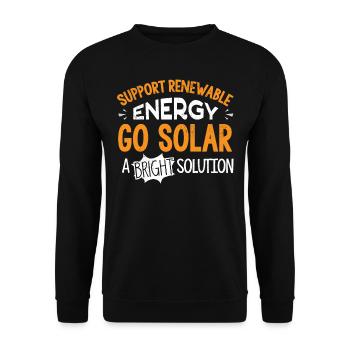 Énergie solaire, Énergie renouvelable - Sweat-shirt Unisexe - noir - Devant - Alina (178cm) & Michal (187cm)