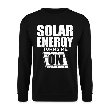 Énergie solaire, Énergie renouvelable - Sweat-shirt Unisexe - noir - Devant - Alina (178cm) & Michal (187cm)