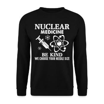 NUC Med Squad, Nuclear Medicine - Unisex Sweatshirt - black - Front - Alina (178cm) & Michal (187cm)