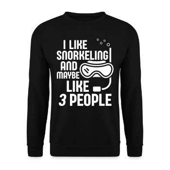 Snorkeling, snorkeling, diving, underwater - Unisex Sweatshirt - black - Front - Alina (178cm) & Michal (187cm)