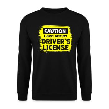 New driving licence - Unisex Sweatshirt - black - Front - Alina (178cm) & Michal (187cm)