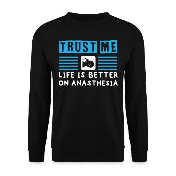 Anesthesiologist, Anesthesiology - Unisex Sweatshirt - black - Front - Alina (178cm) & Michal (187cm)