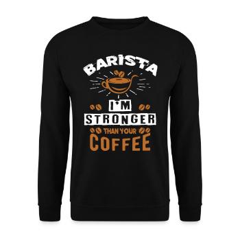 Barista, coffee machine - Unisex Sweatshirt - black - Front - Alina (178cm) & Michal (187cm)