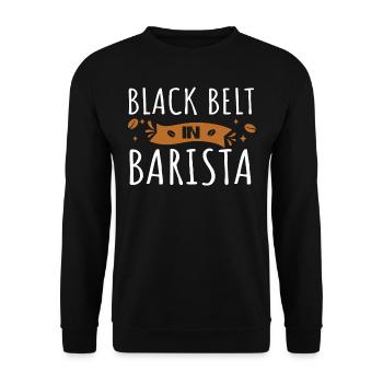 Barista, coffee machine - Unisex Sweatshirt - black - Front - Alina (178cm) & Michal (187cm)