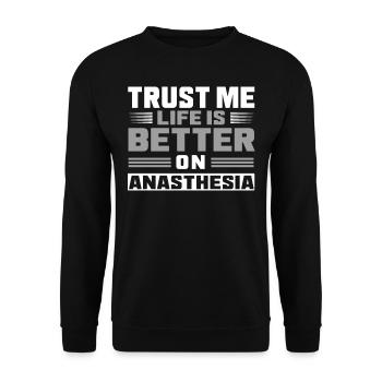 Anesthesia, anaesthetist - Unisex Sweatshirt - black - Front - Alina (178cm) & Michal (187cm)