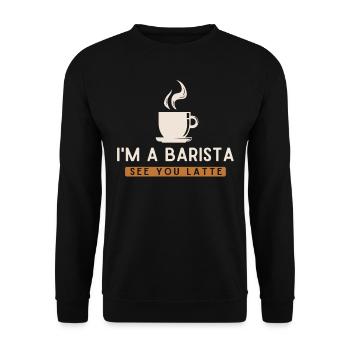 Barista, coffee machine - Unisex Sweatshirt - black - Front - Alina (178cm) & Michal (187cm)
