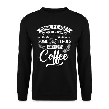 Barista, coffee machine - Unisex Sweatshirt - black - Front - Alina (178cm) & Michal (187cm)