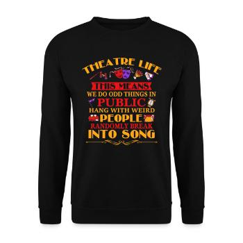 Broadway, Musical, Theatre nerd - Unisex Sweatshirt - black - Front - Alina (178cm) & Michal (187cm)