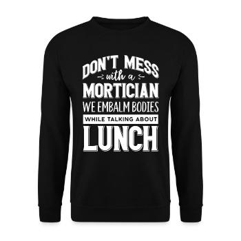 Corpse Keepers, Undertakers, Funeral Homes - Unisex Sweatshirt - black - Front - Alina (178cm) & Michal (187cm)