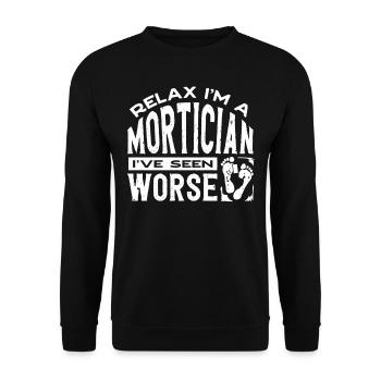 Corpse Keepers, Undertakers, Funeral Homes - Unisex Sweatshirt - black - Front - Alina (178cm) & Michal (187cm)
