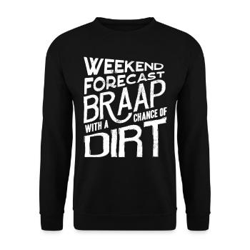 Motocross-Biker - Unisex Pullover - Schwarz - Vorne - Alina (178cm) & Michal (187cm)
