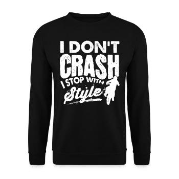 Motocross-Biker - Unisex Pullover - Schwarz - Vorne - Alina (178cm) & Michal (187cm)