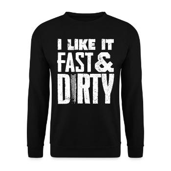 Motocross-Biker - Unisex Pullover - Schwarz - Vorne - Alina (178cm) & Michal (187cm)