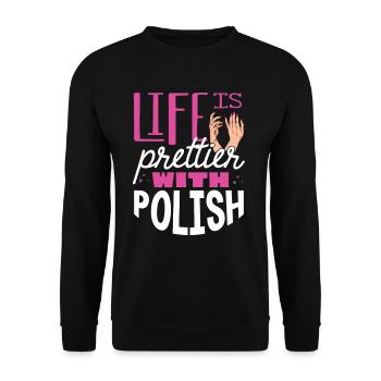 Nail technician, Nail service, Nails, Nailstalon - Unisex Sweatshirt - black - Front - Alina (178cm) & Michal (187cm)