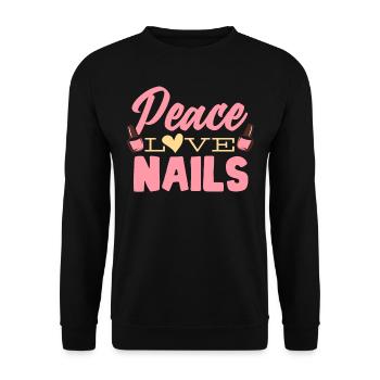 Nail technician, Nail service, Nails, Nailstalon - Unisex Sweatshirt - black - Front - Alina (178cm) & Michal (187cm)