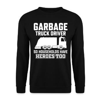 Garbage truck driver - Unisex Sweatshirt - black - Front - Alina (178cm) & Michal (187cm)