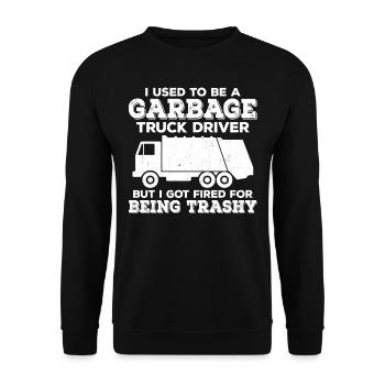 Garbage truck driver - Unisex Sweatshirt - black - Front - Alina (178cm) & Michal (187cm)