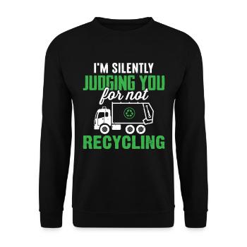 Garbage truck driver - Unisex Sweatshirt - black - Front - Alina (178cm) & Michal (187cm)