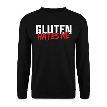 Gluten allergy, gluten-free - Unisex Sweatshirt - black - Front - Alina (178cm) & Michal (187cm)