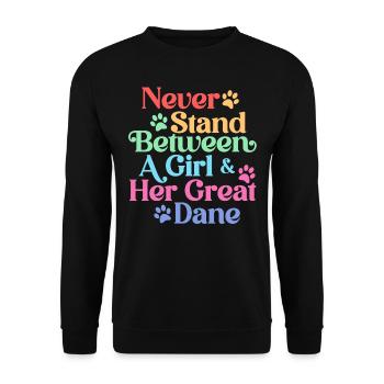 Great Danes, Great Danes - Unisex Sweatshirt - black - Front - Alina (178cm) & Michal (187cm)