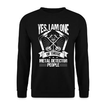 Metal detector, metal detectorist - Unisex Sweatshirt - black - Front - Alina (178cm) & Michal (187cm)