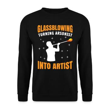 Glasblasen, Aronist, Glasblower, Glasgebläse - Unisex Pullover - Schwarz - Vorne - Alina (178cm) & Michal (187cm)
