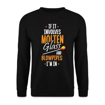 Glasblasen, Aronist, Glasblower, Glasgebläse - Unisex Pullover - Schwarz - Vorne - Alina (178cm) & Michal (187cm)