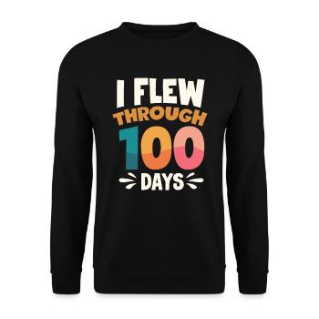 100 days school, 100 days smarter, school - Unisex Sweatshirt - black - Front - Alina (178cm) & Michal (187cm)