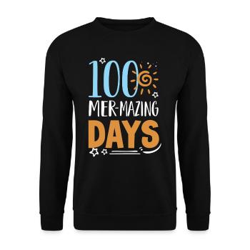 100 days school, 100 days smarter, school - Unisex Sweatshirt - black - Front - Alina (178cm) & Michal (187cm)