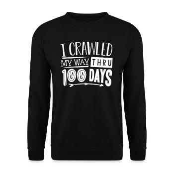 100 days school, 100 days smarter, school - Unisex Sweatshirt - black - Front - Alina (178cm) & Michal (187cm)