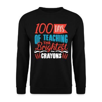 100 days school, 100 days smarter, school - Unisex Sweatshirt - black - Front - Alina (178cm) & Michal (187cm)