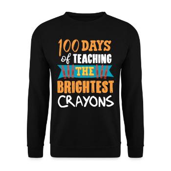 100 days school, 100 days smarter, school - Unisex Sweatshirt - black - Front - Alina (178cm) & Michal (187cm)