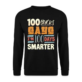 100 days school, 100 days smarter, school - Unisex Sweatshirt - black - Front - Alina (178cm) & Michal (187cm)