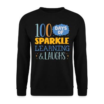 100 days school, 100 days smarter, school - Unisex Sweatshirt - black - Front - Alina (178cm) & Michal (187cm)