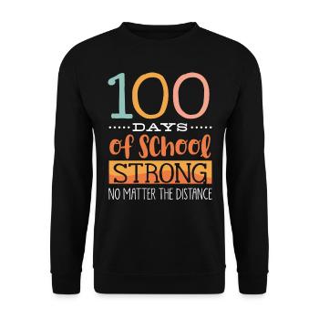 100 days school, 100 days smarter, school - Unisex Sweatshirt - black - Front - Alina (178cm) & Michal (187cm)