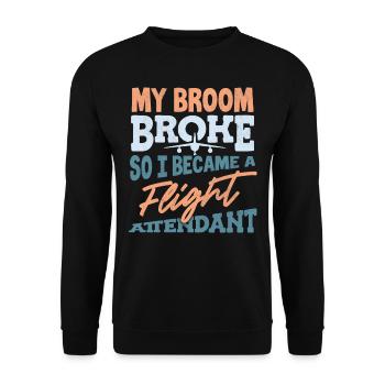 Flight attendants, for flight attendants, flight attendants - Unisex Sweatshirt - black - Front - Alina (178cm) & Michal (187cm)