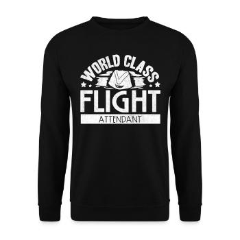 Flight attendants, for flight attendants, flight attendants - Unisex Sweatshirt - black - Front - Alina (178cm) & Michal (187cm)