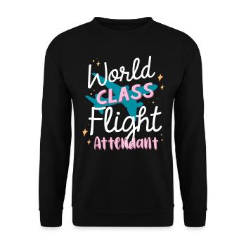 Flight attendants, for flight attendants, flight attendants - Unisex Sweatshirt - black - Front - Alina (178cm) & Michal (187cm)