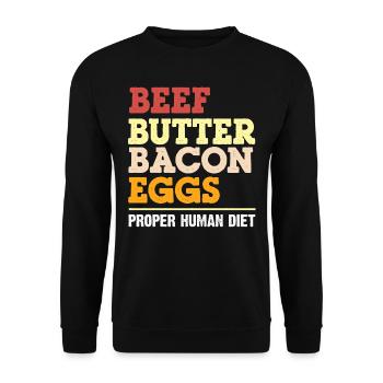 Keto-Diät, Kohlenhydratfreie Ernährung, Keto - Unisex Pullover - Schwarz - Vorne - Alina (178cm) & Michal (187cm)