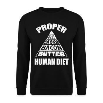 Keto-Diät, Kohlenhydratfreie Ernährung, Keto - Unisex Pullover - Schwarz - Vorne - Alina (178cm) & Michal (187cm)