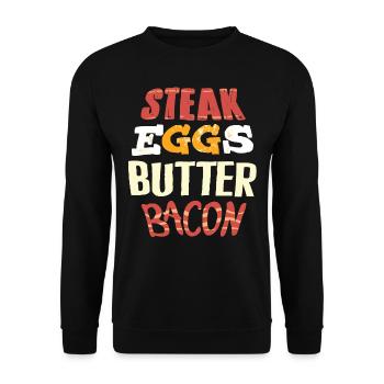 Keto-Diät, Kohlenhydratfreie Ernährung, Keto - Unisex Pullover - Schwarz - Vorne - Alina (178cm) & Michal (187cm)