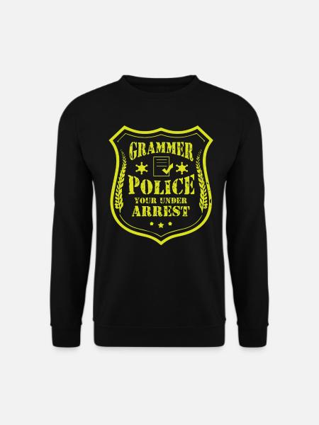 Grammatikpolizei - Englischlehrer - Unisex Pullover - Schwarz